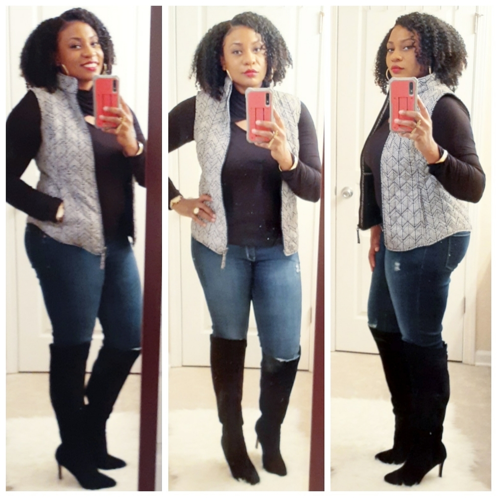 Van Heusen Black & White Quilted Puffer Vest